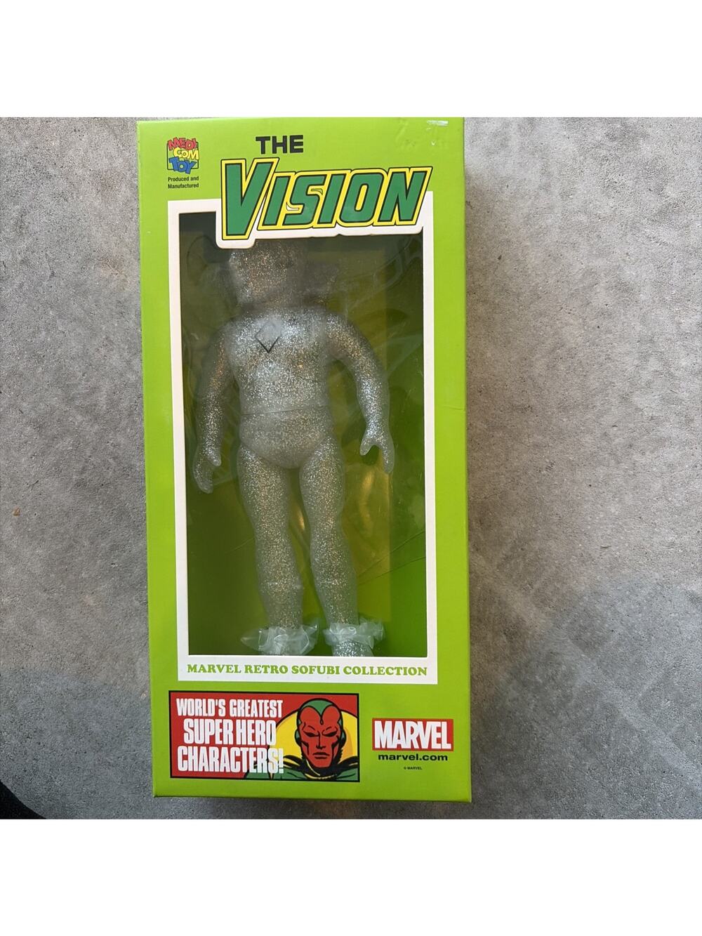 Marvel Hero Retro Sofubi Vision PX Clear 10 inch Figure SDCC Medicom NEW SEALED